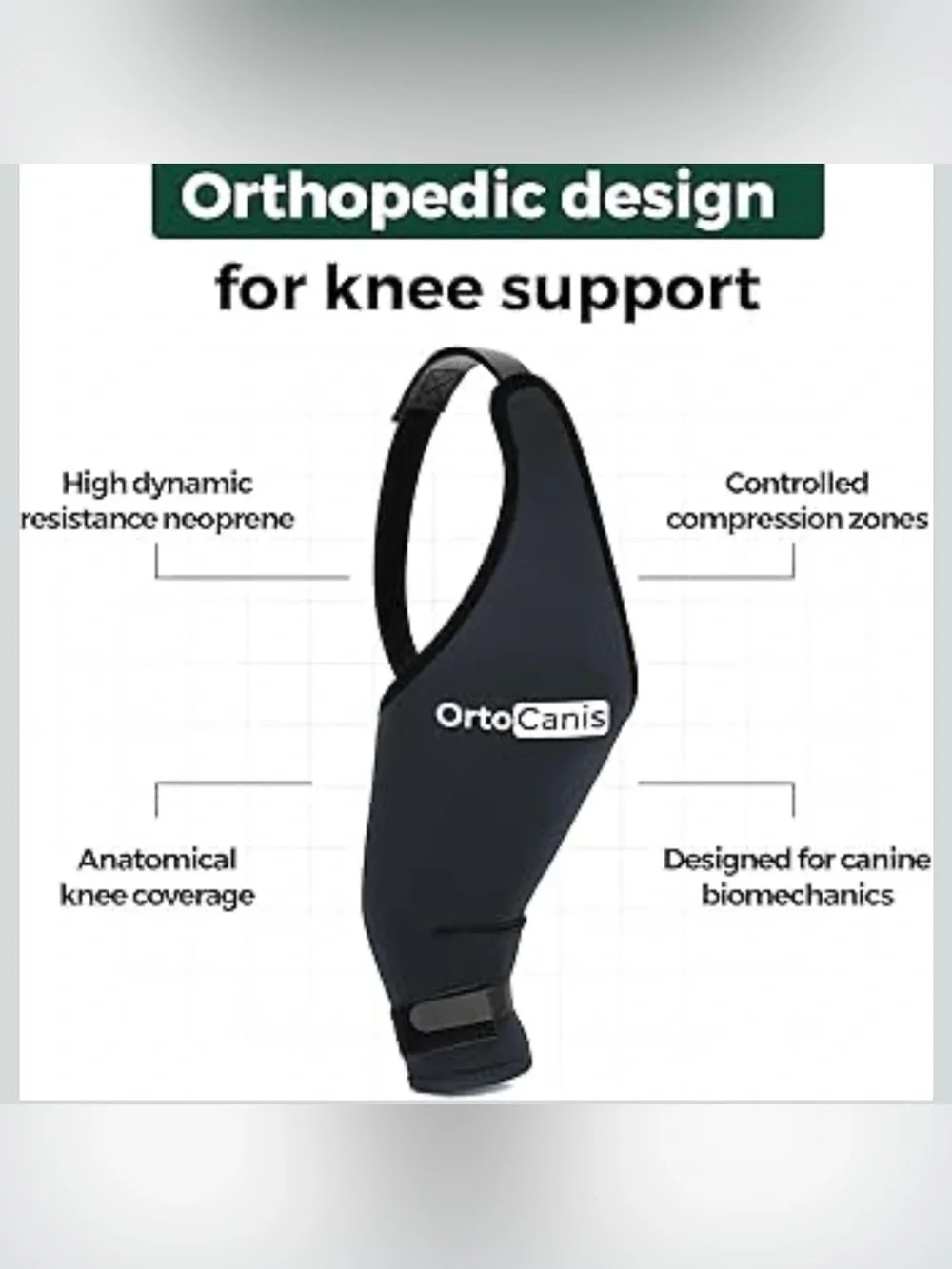 Ortocanis Dog Knee Brace for Hind Leg Support – Flexible Neoprene Knee Brace